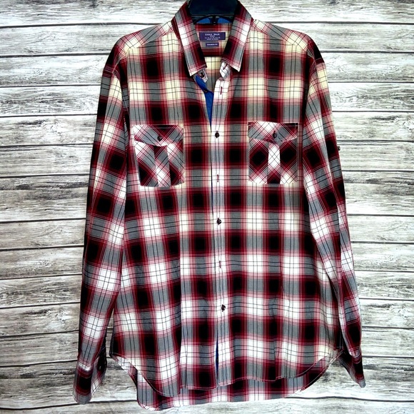 ZARA MEN Long Sleeve Checkered Shirt 100%Cotton XL - Picture 2 of 7